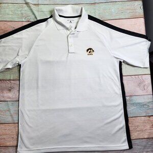 Antigua Mens Iowa Hawkeyes White Polo Shirt Large Polyester